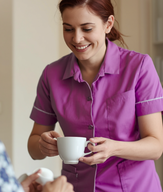 care assistant providing companionship care in a home setting