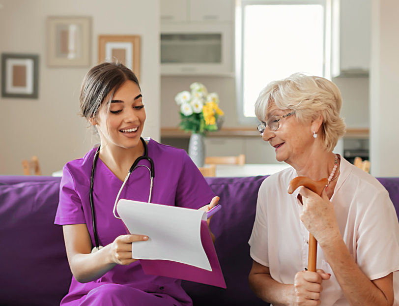 care assistant delivering companionship care in a home setting